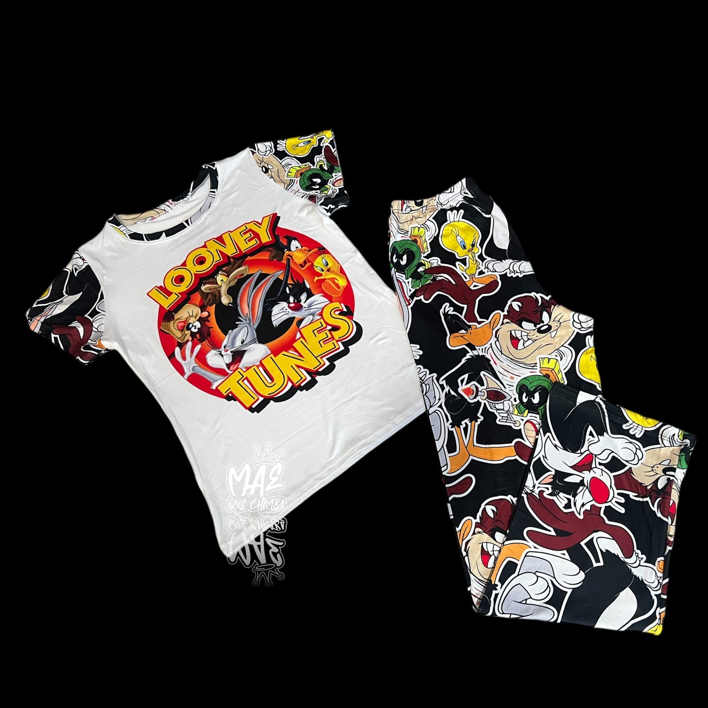 Pijama Looney Tunes negro/ blanco talla única