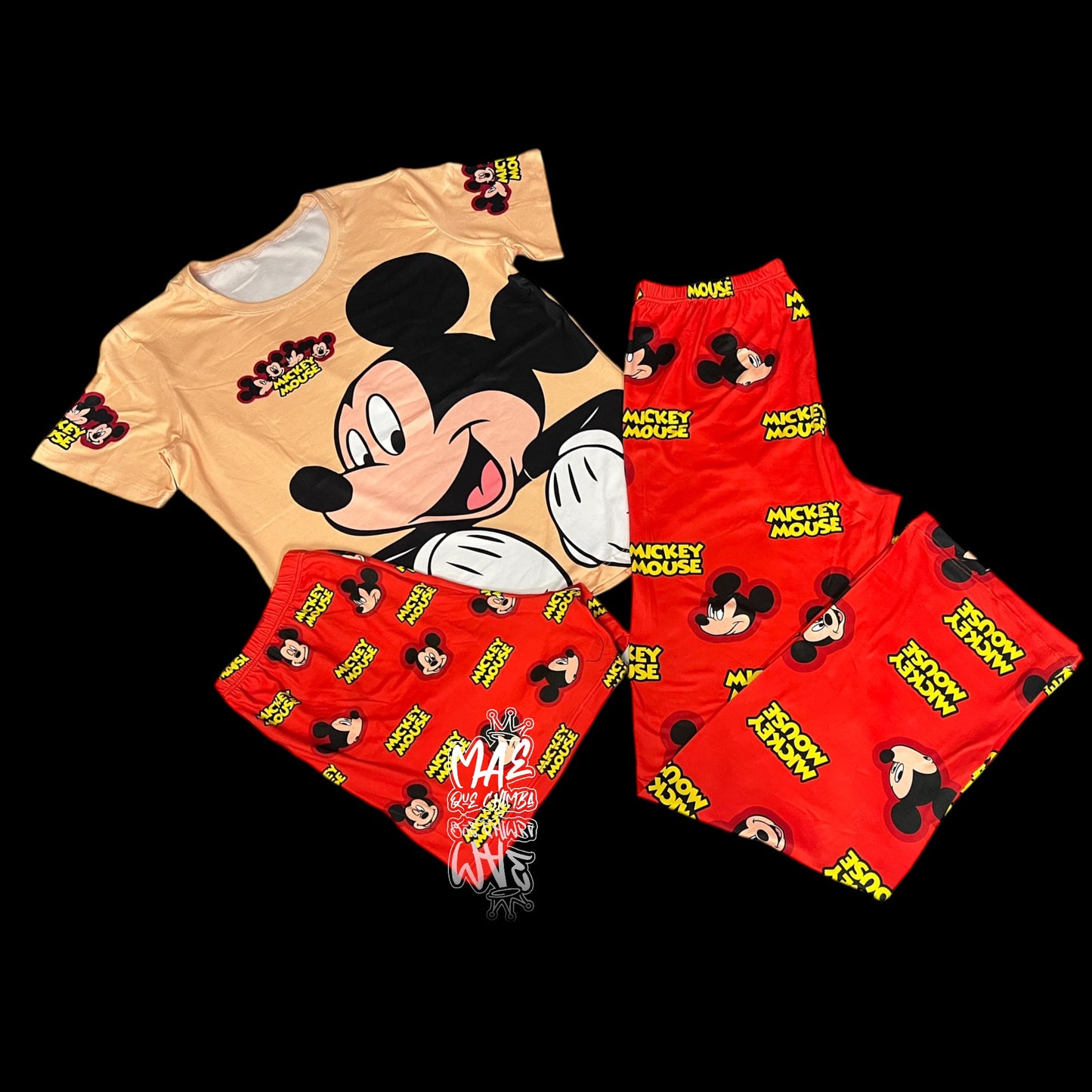 Pijama Mickey grande feliz trío talla única