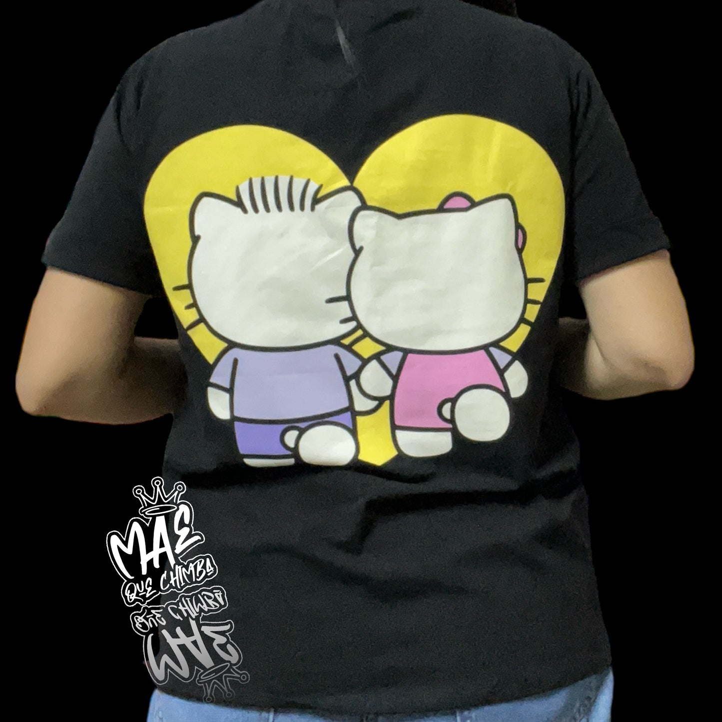 Blusa corte L Hello Kitty y Daniel negra