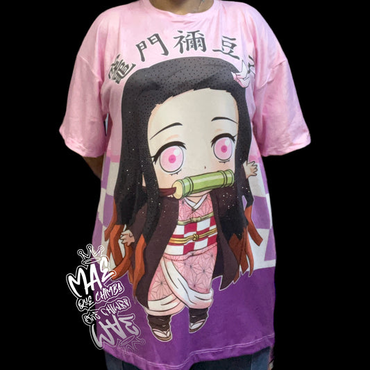 Blusón oversize Nezuko bebé