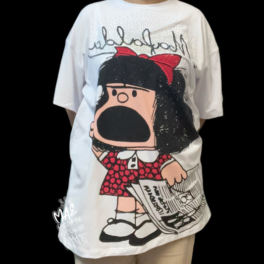 Blusón oversize Mafalda gritando Blanco