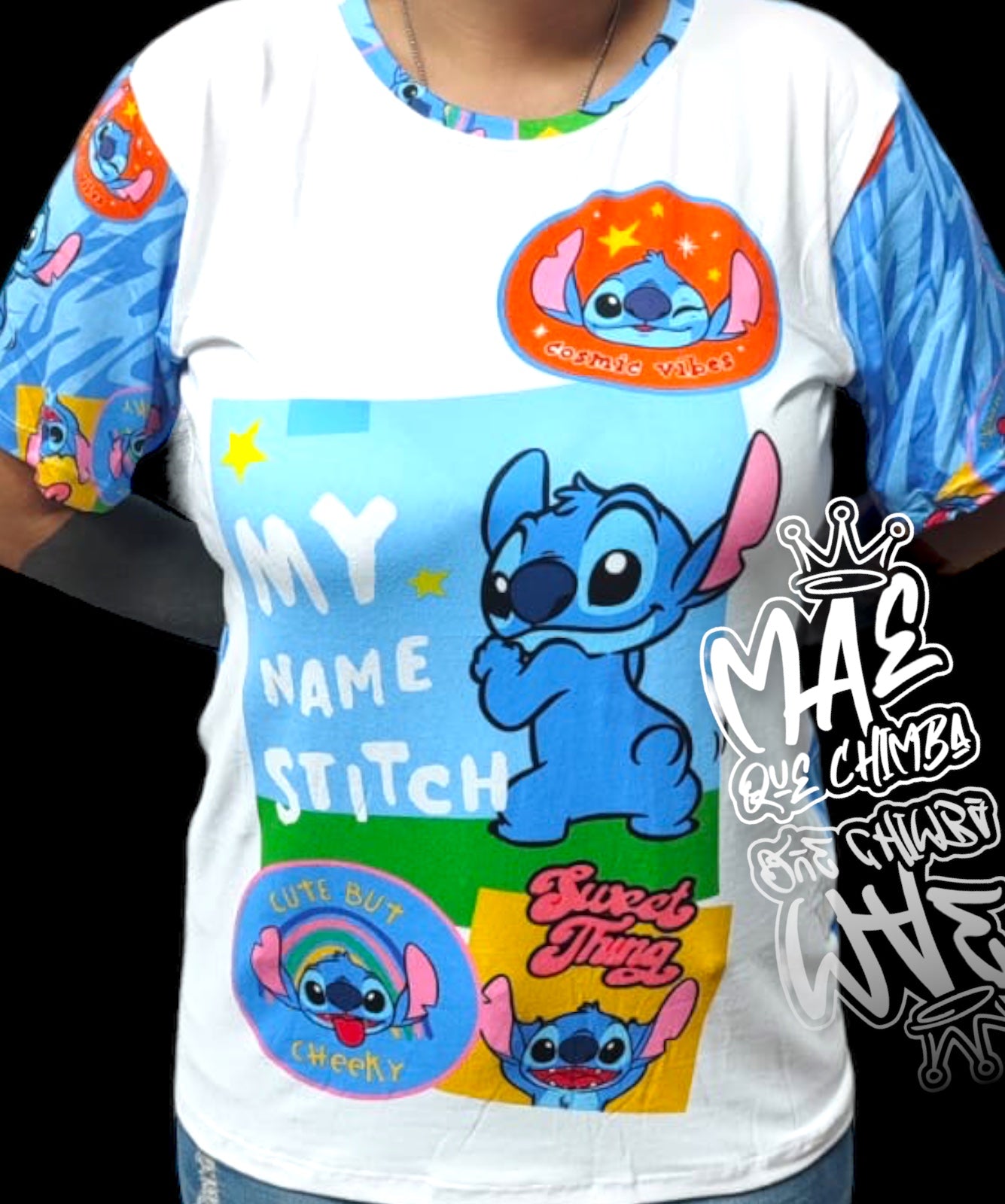 Bluson  Stitch Cuadrado Celestes