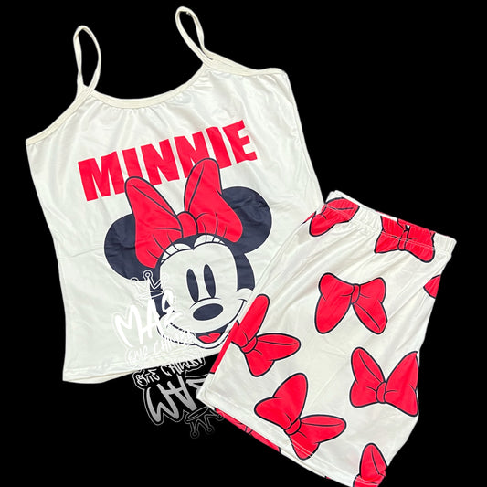 Pijama Minnie Mouse roja/blanca