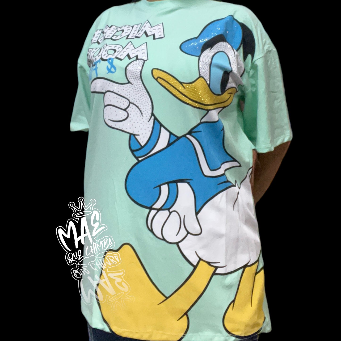 Blusón oversize Pato Donald&Gufy menta