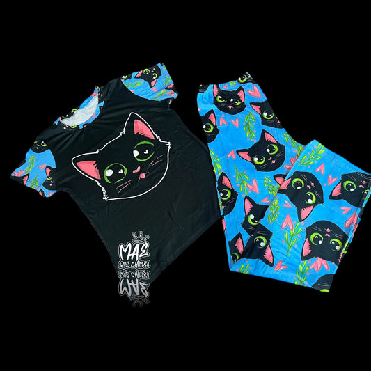 Pijama Gatito negro talla única