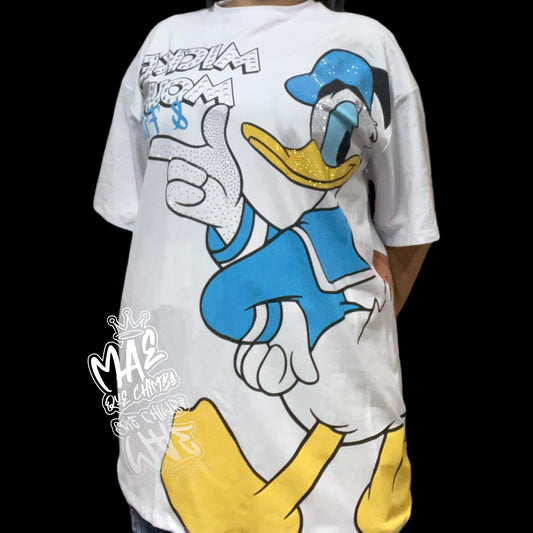 Blusón oversize Pato Donald&Gufy blanca