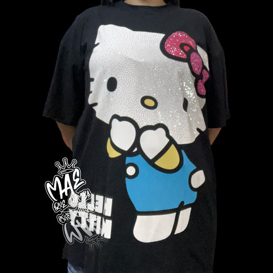 Blusón oversize Hello Kitty negra grande