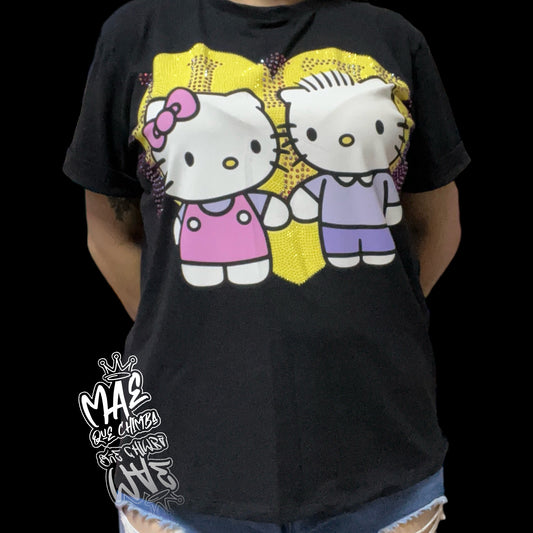 Blusa corte L Hello Kitty y Daniel negra