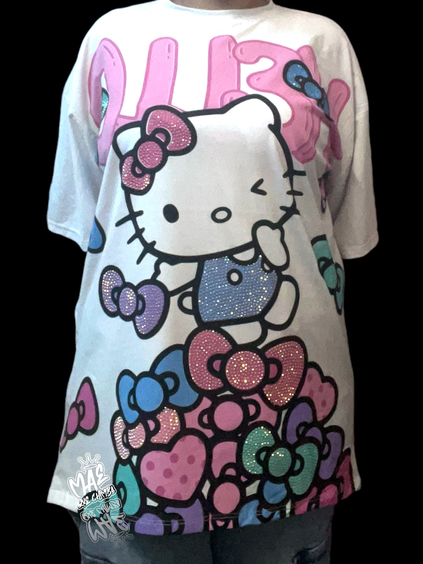 Blusón Hello Kitty lazitos blanca